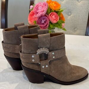 See By Chloe Taupe Suede Ankle Boots